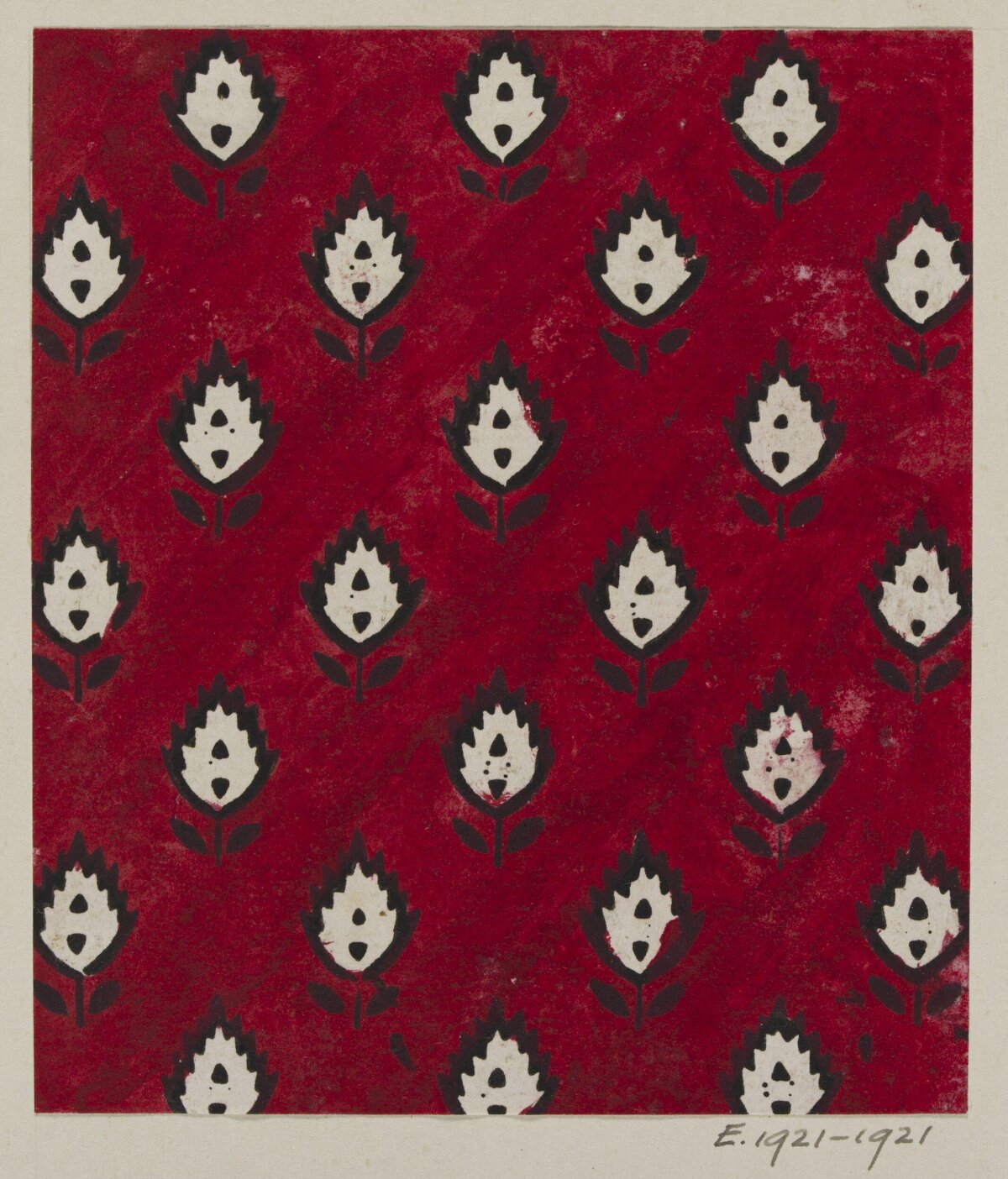 Red Tulip Motif Textile Pattern