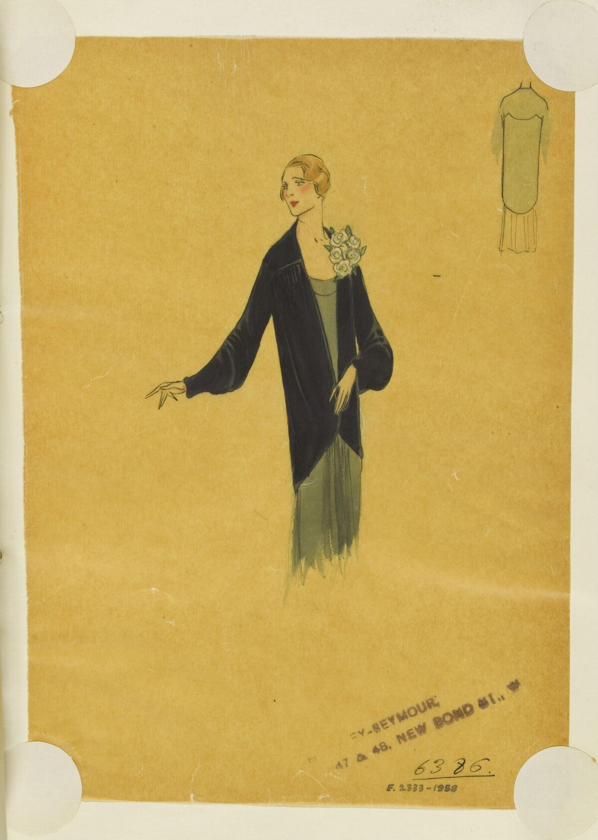Vintage Womenswear Fashion Design Sketch