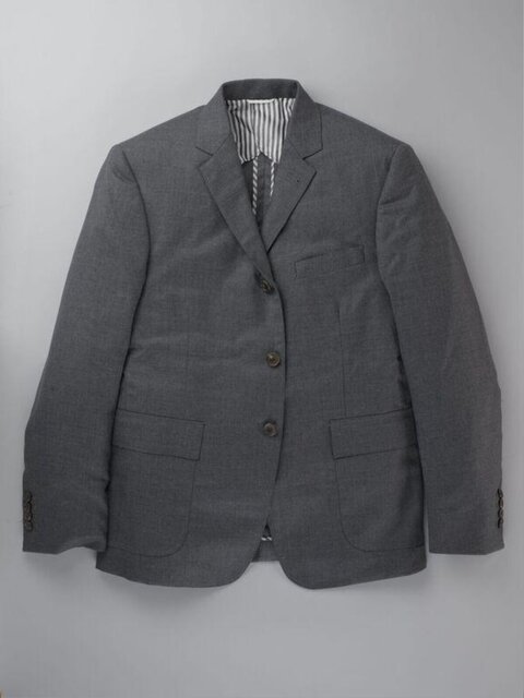 Men's Gray Single Breasted Blazer