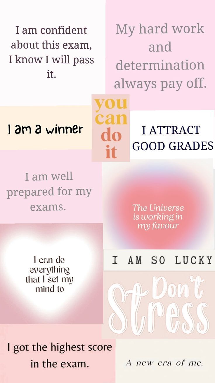 Exam Positive Affirmations Collage