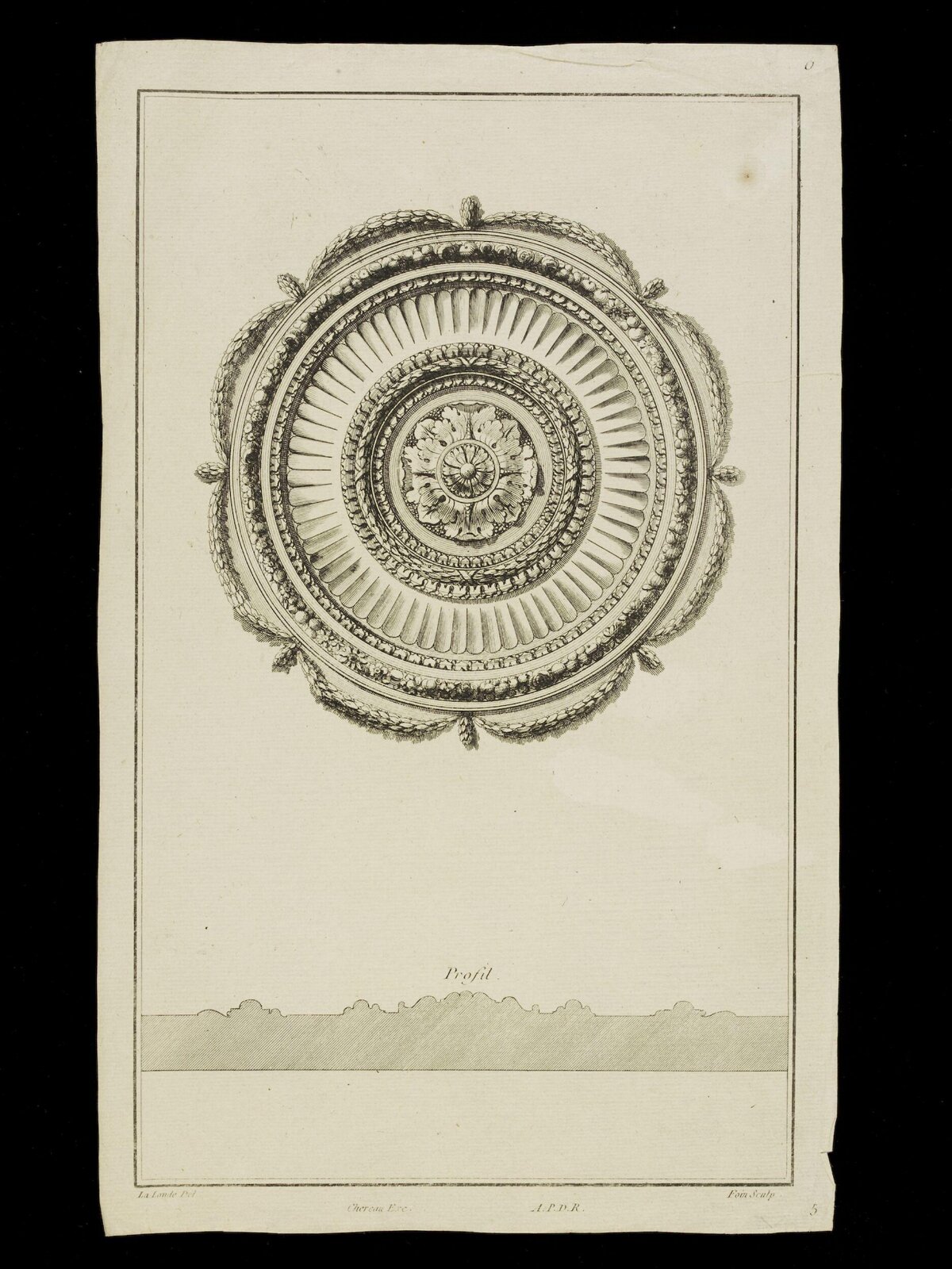 Antique Engraved Ceiling Rose Design