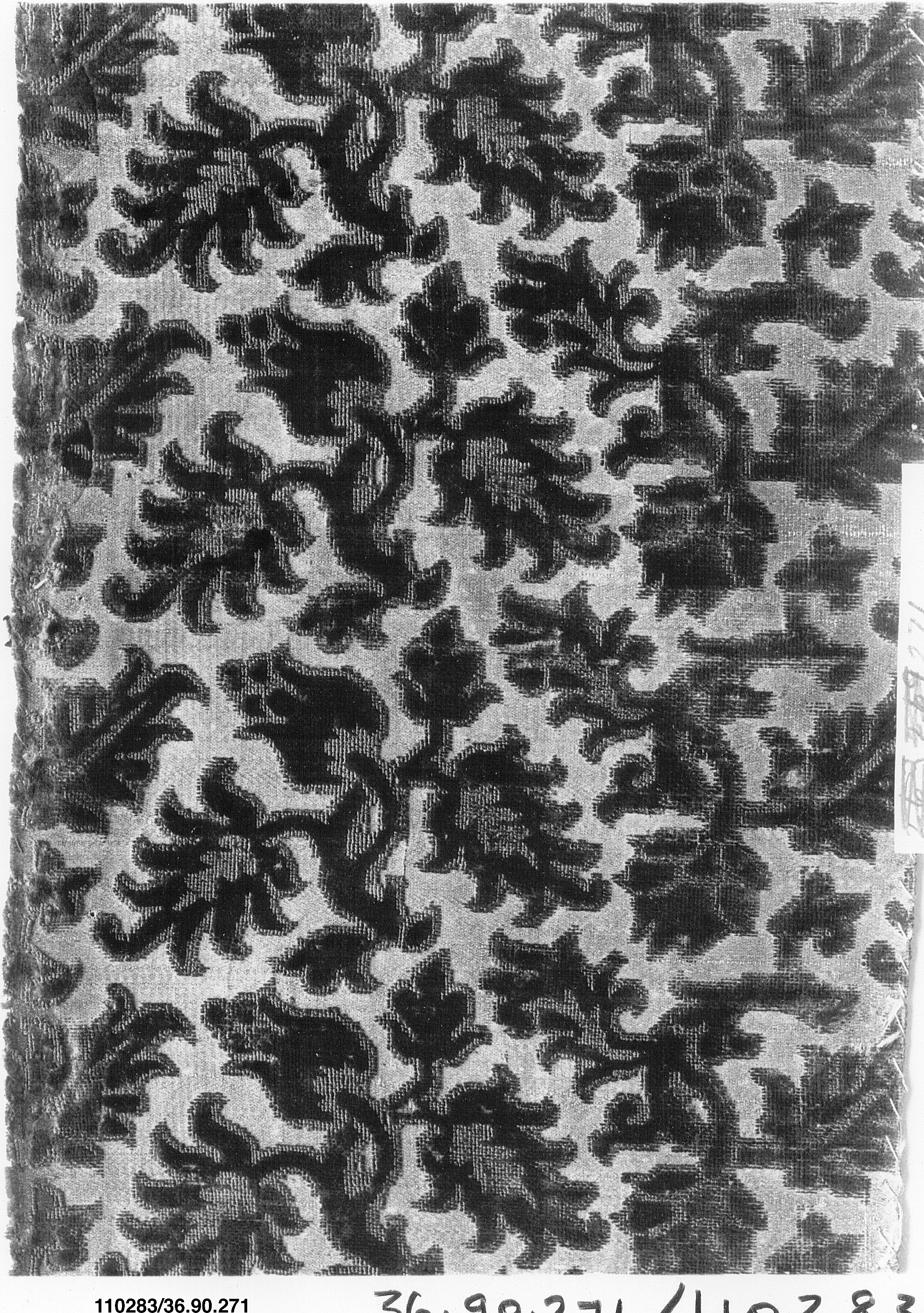 Antique Velvet Floral Pattern Textile