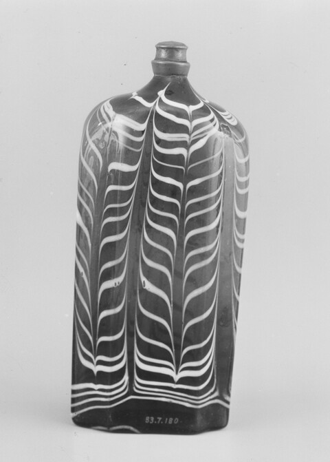 Striped Pattern Glass Flask