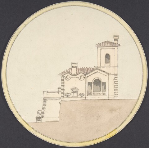 Architectural Sketch of Villa Facade