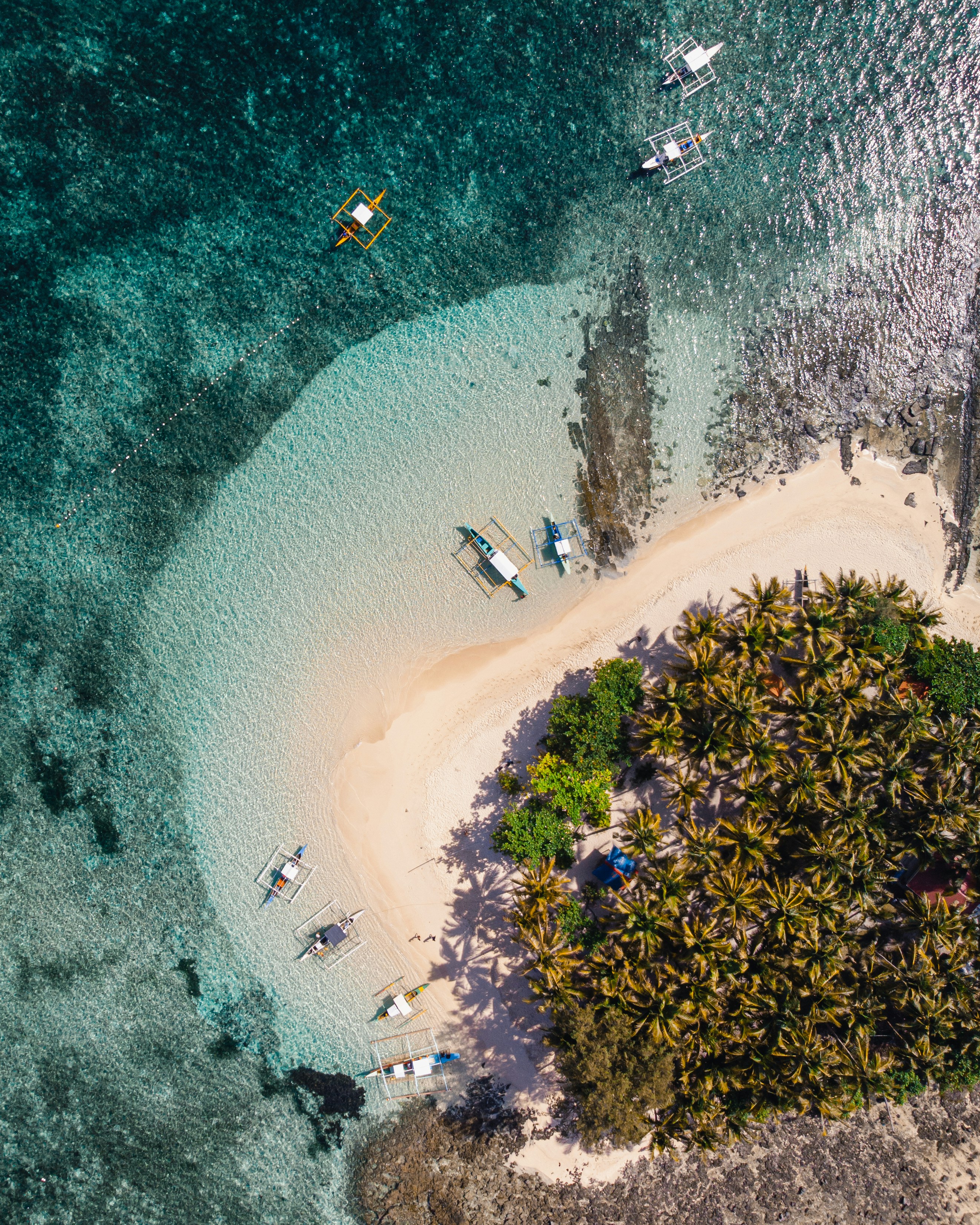 Aerial View of Tropical Island Beach