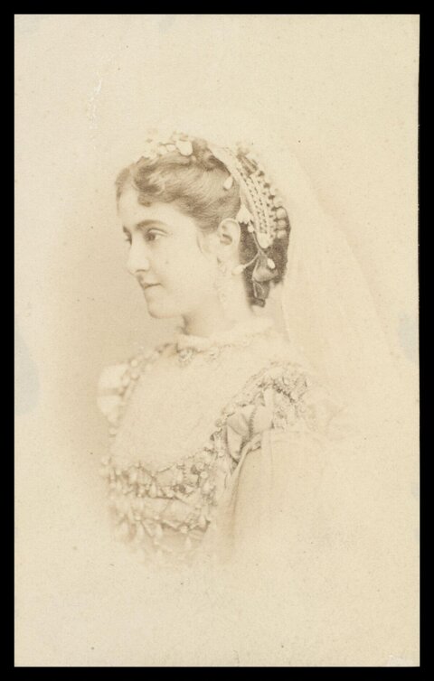 Vintage Portrait of Woman in Wedding Attire