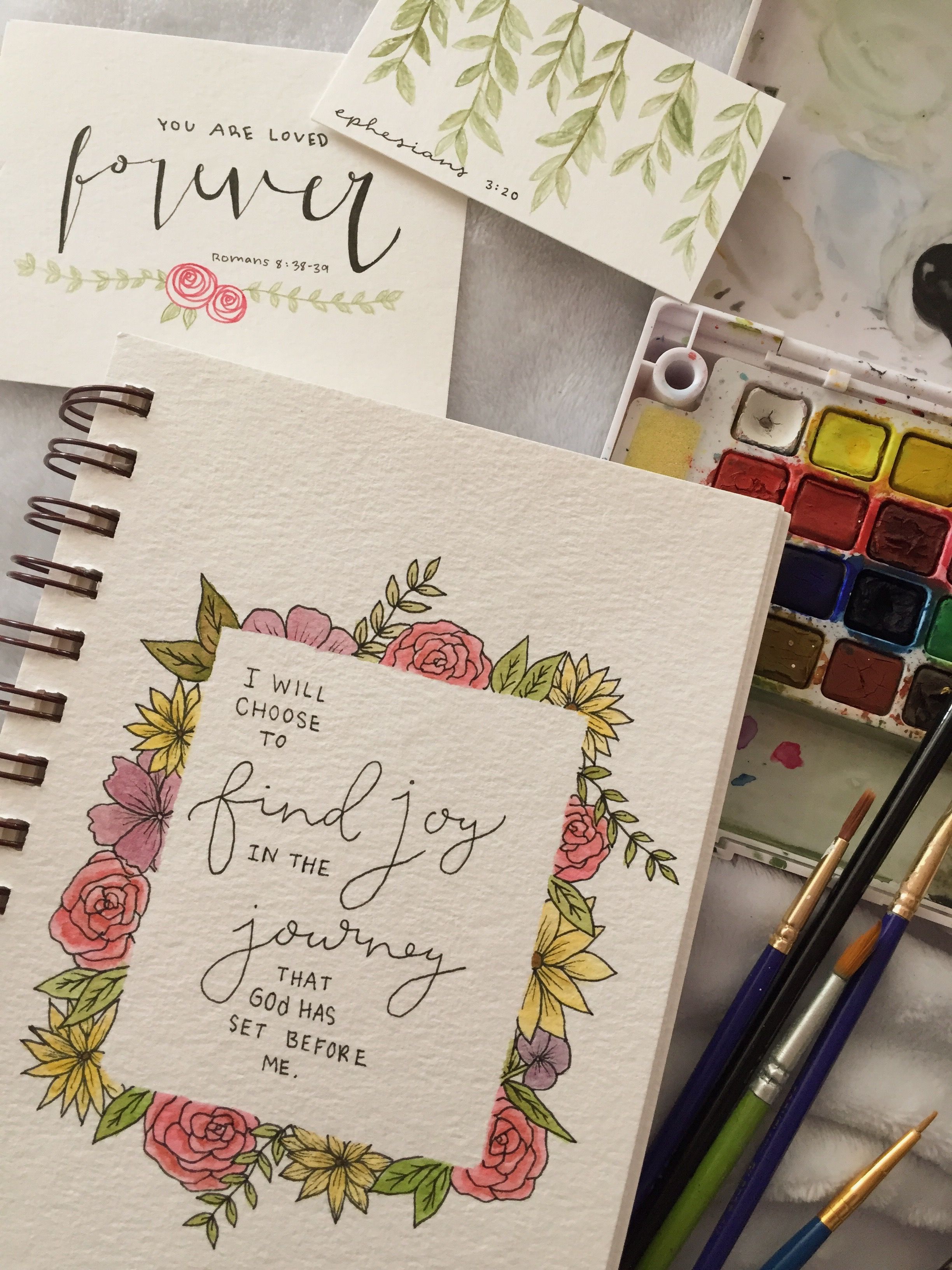 Hand Lettered Watercolor Christian Art