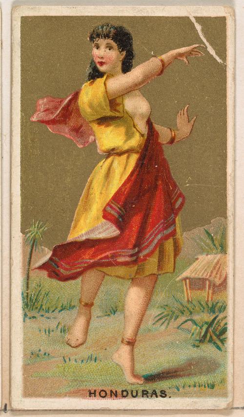 Honduras Dancing Woman Vintage Card