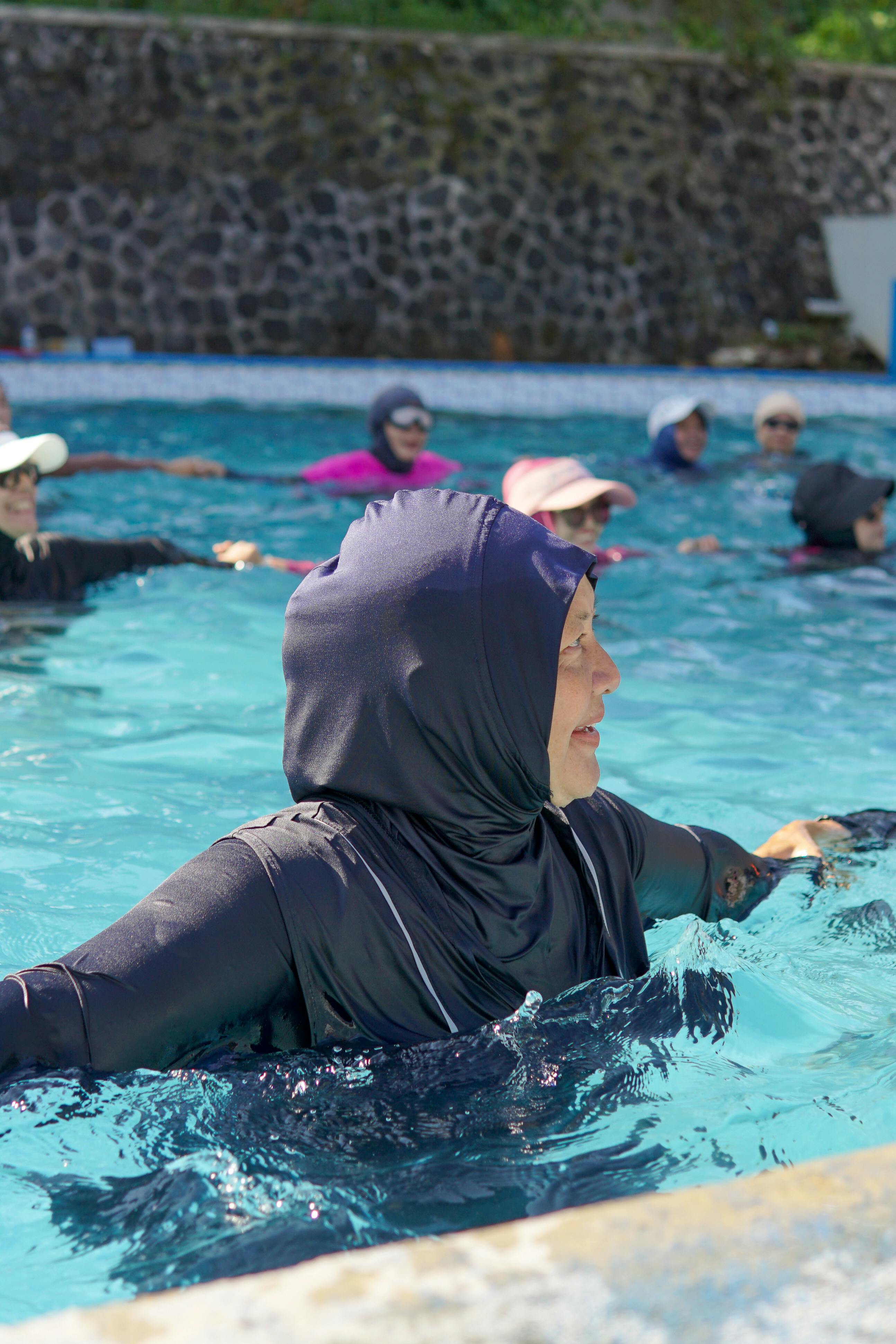 Women's Water Exercise in Swimming Pool