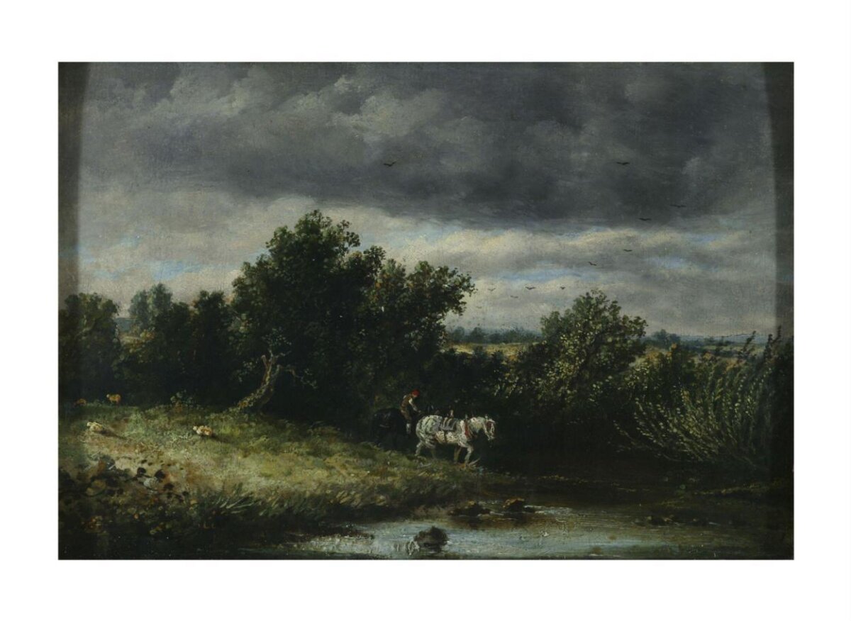 Stormy Countryside Landscape with Rider