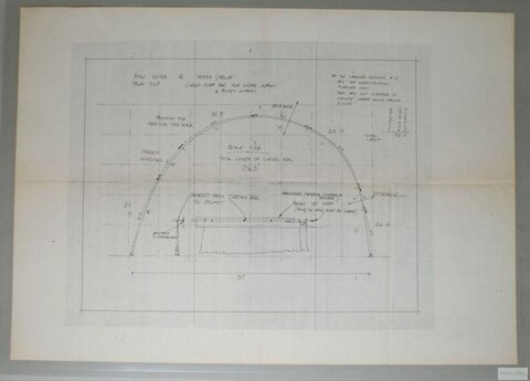 Hand-drawn Curtain Rail Blueprint