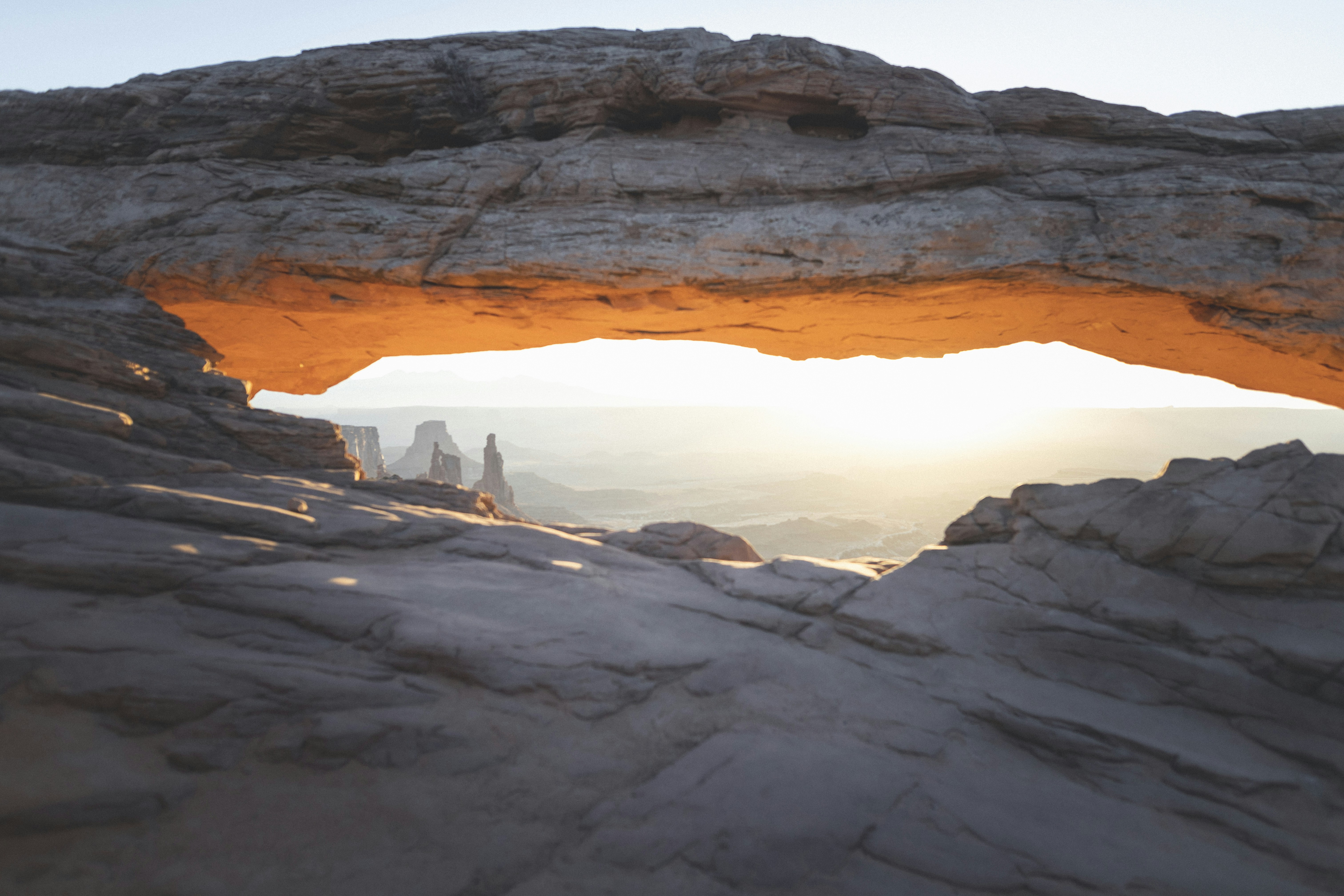 Desert Stone Arch Sunrise View