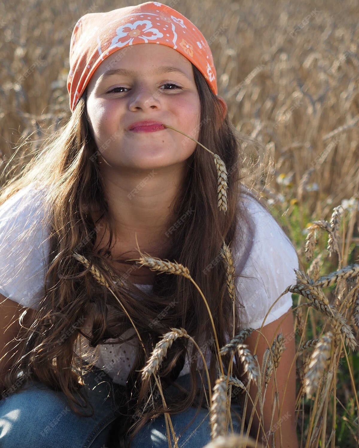 Girl in Golden Wheat Field