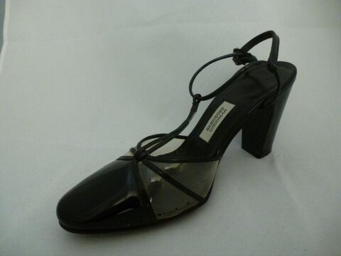 Black Transparent Slingback High Heel