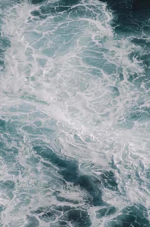 Overhead View of Ocean Foam