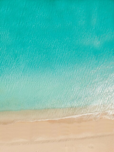 Aerial View of Beach and Sea