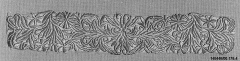 Grayscale Floral Embroidered Lace Border