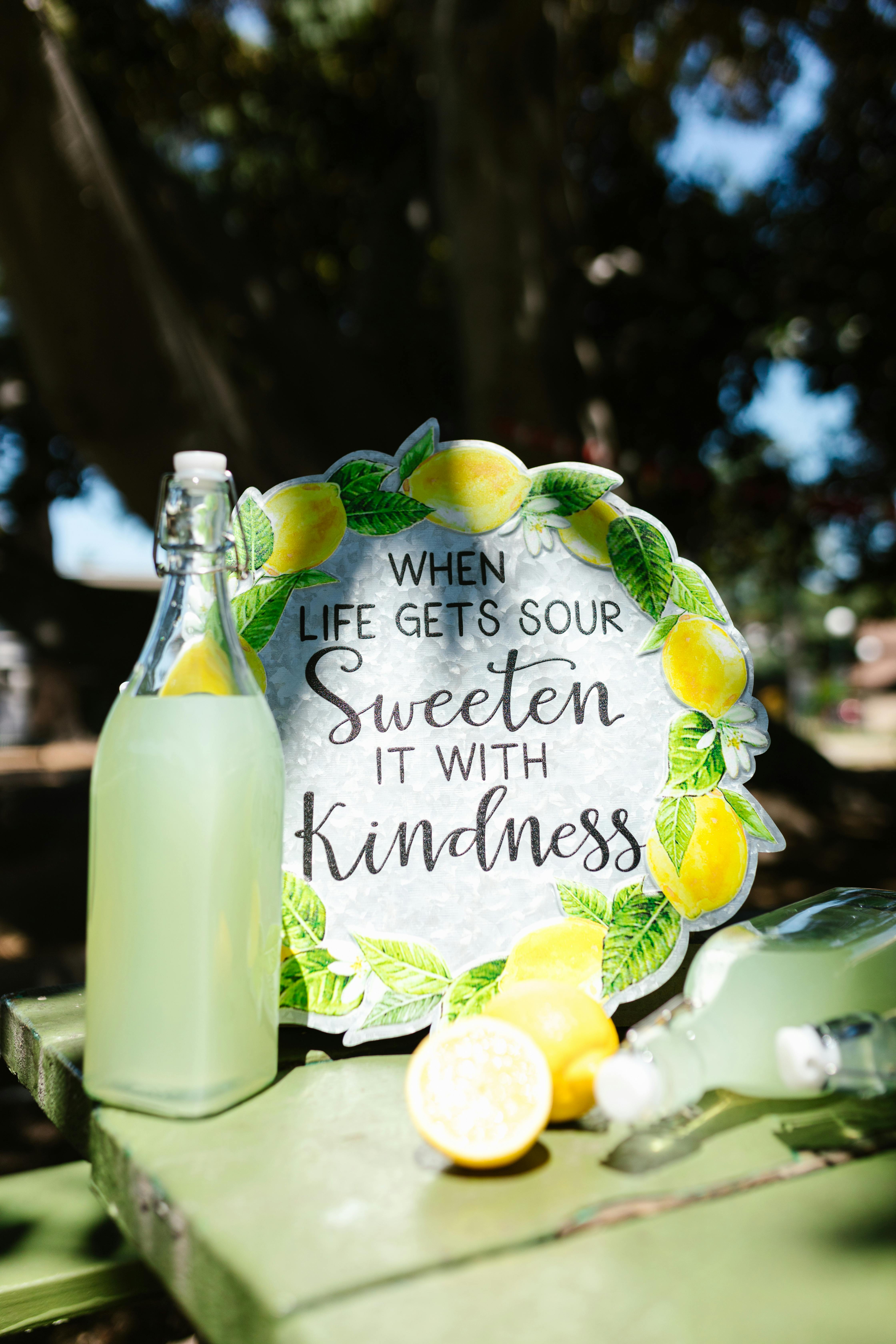 Lemon Themed Kindness Sign and Lemonade