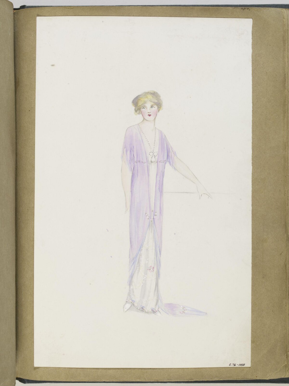 Violet Evening Gown Fashion Sketch