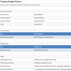 Property Budget Planner