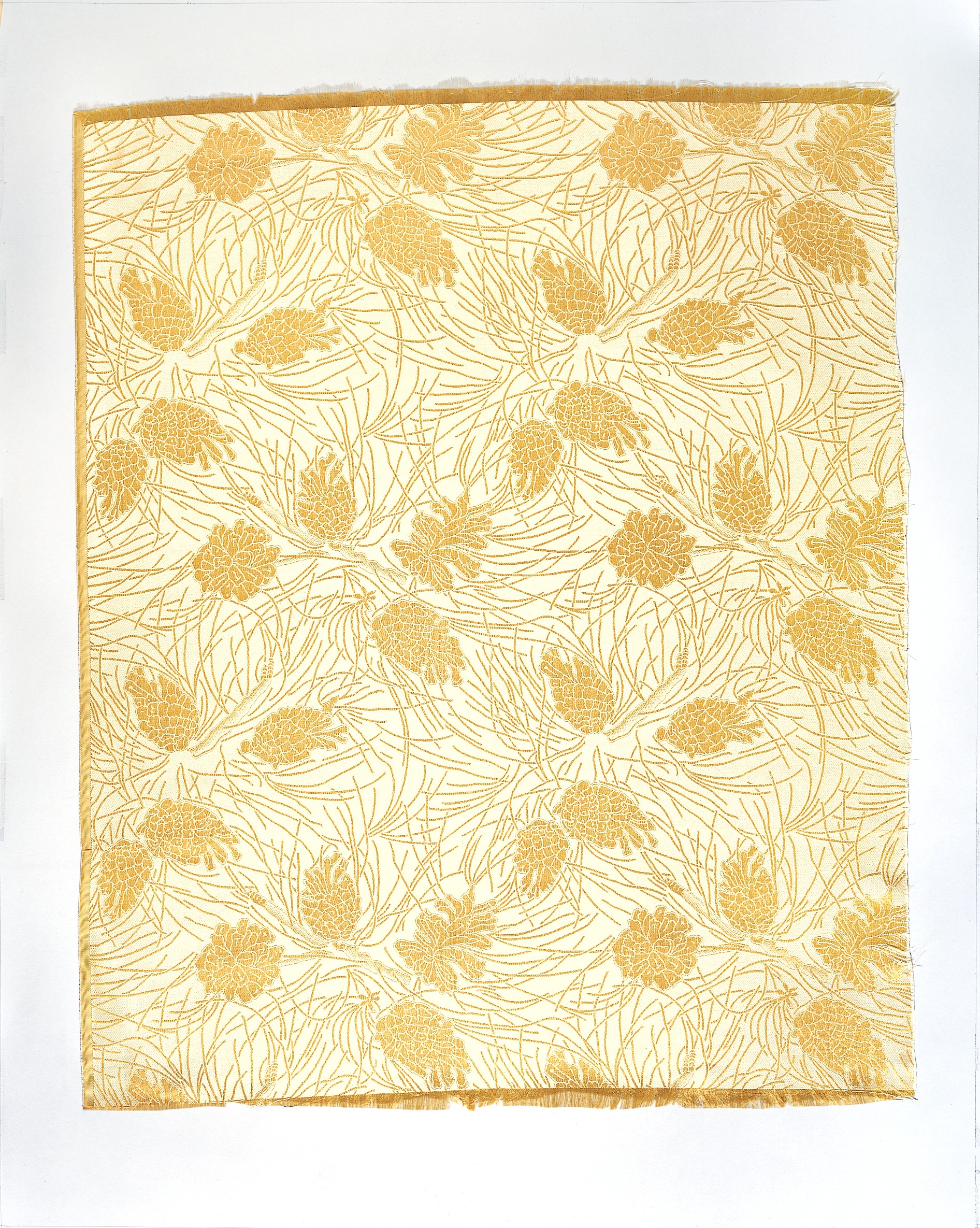 Golden Pinecone Pattern Woven Fabric