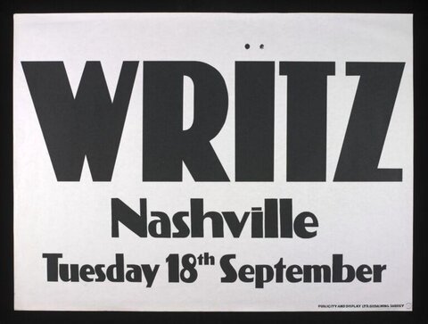WRITZ Nashville Concert Poster