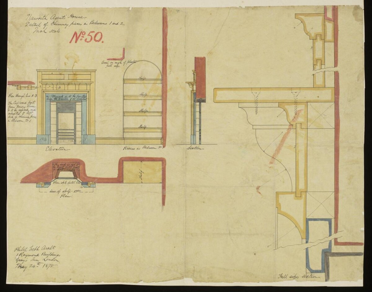 1878 Chimney Piece Architectural Drawing