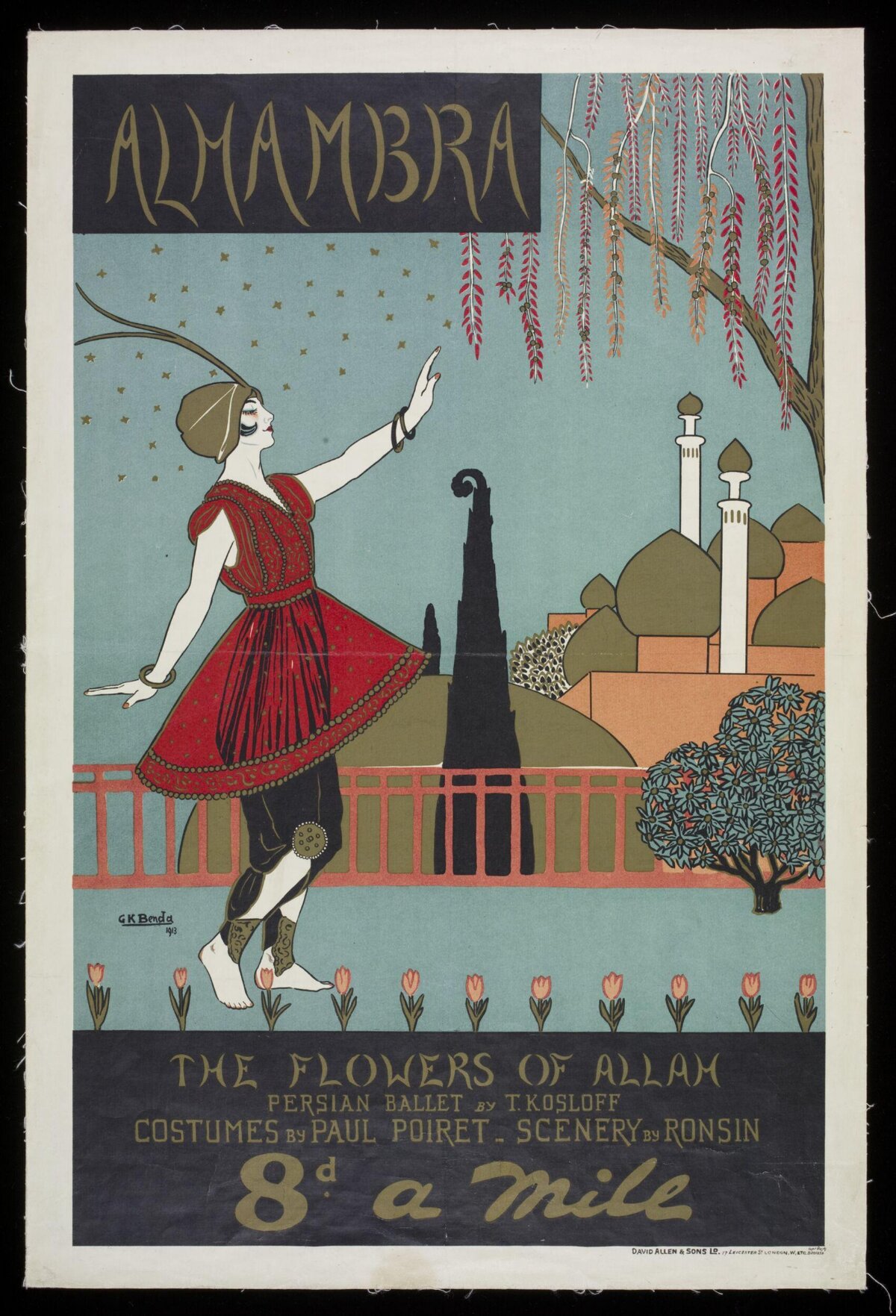 Alhambra Persian Ballet Vintage Poster