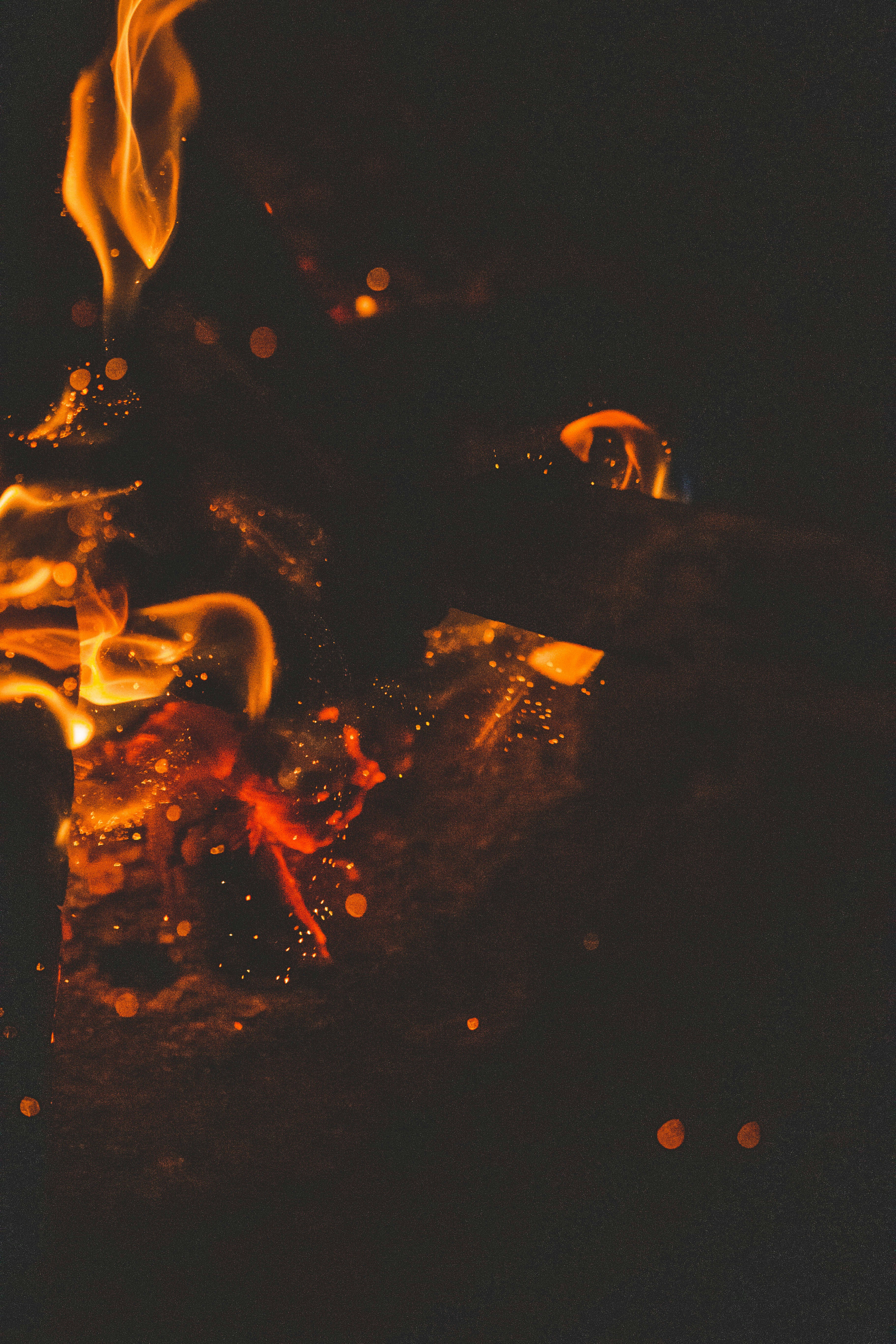 Night Campfire Flames