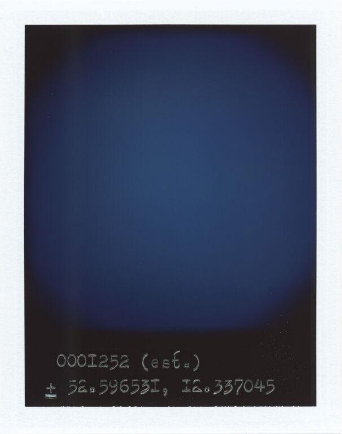 Geographic Coordinates on Dark Polaroid