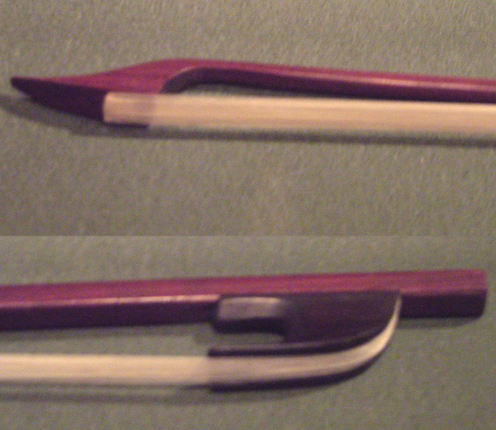 Two Close-up Views of Violin Bow