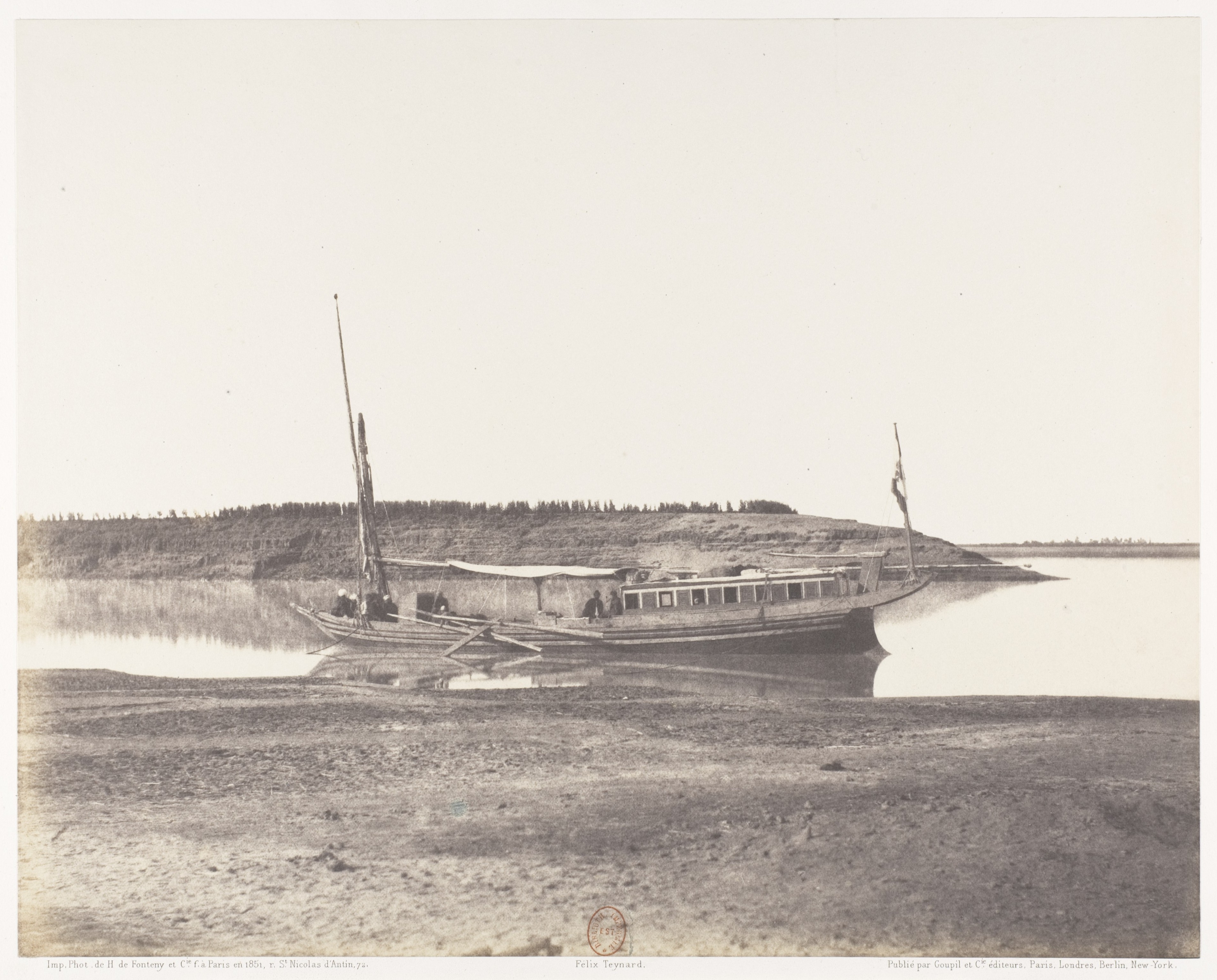 Moored Wooden Boat on Calm River