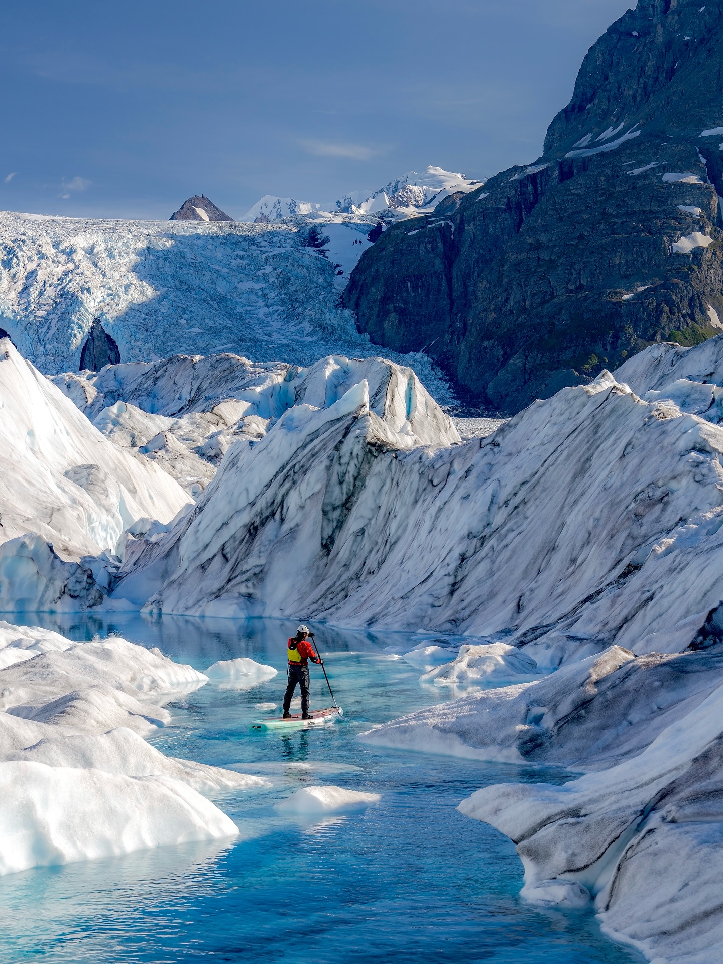 Paddle Boarding on Glacial Lake