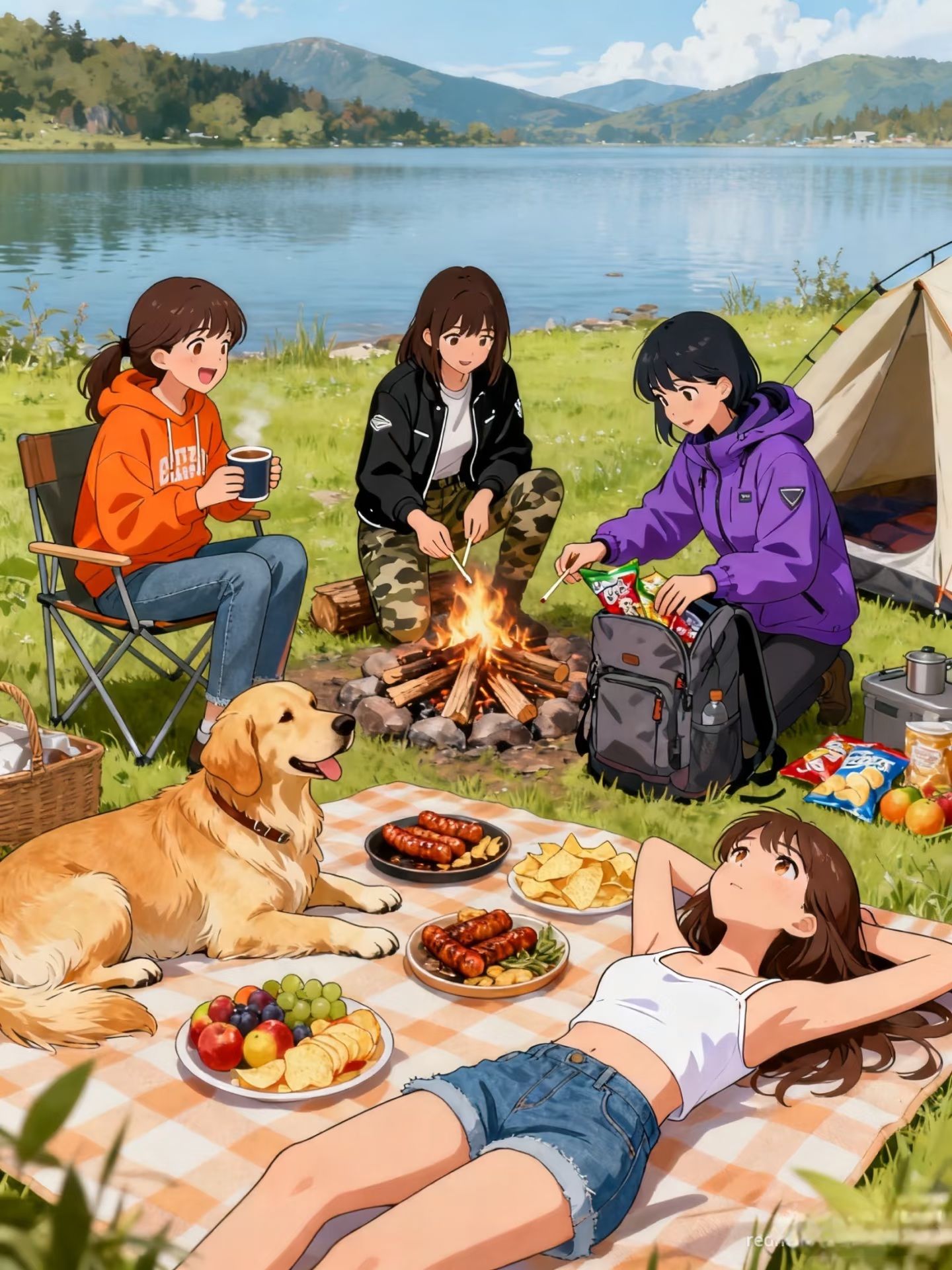 Lakeside Camping With Friends