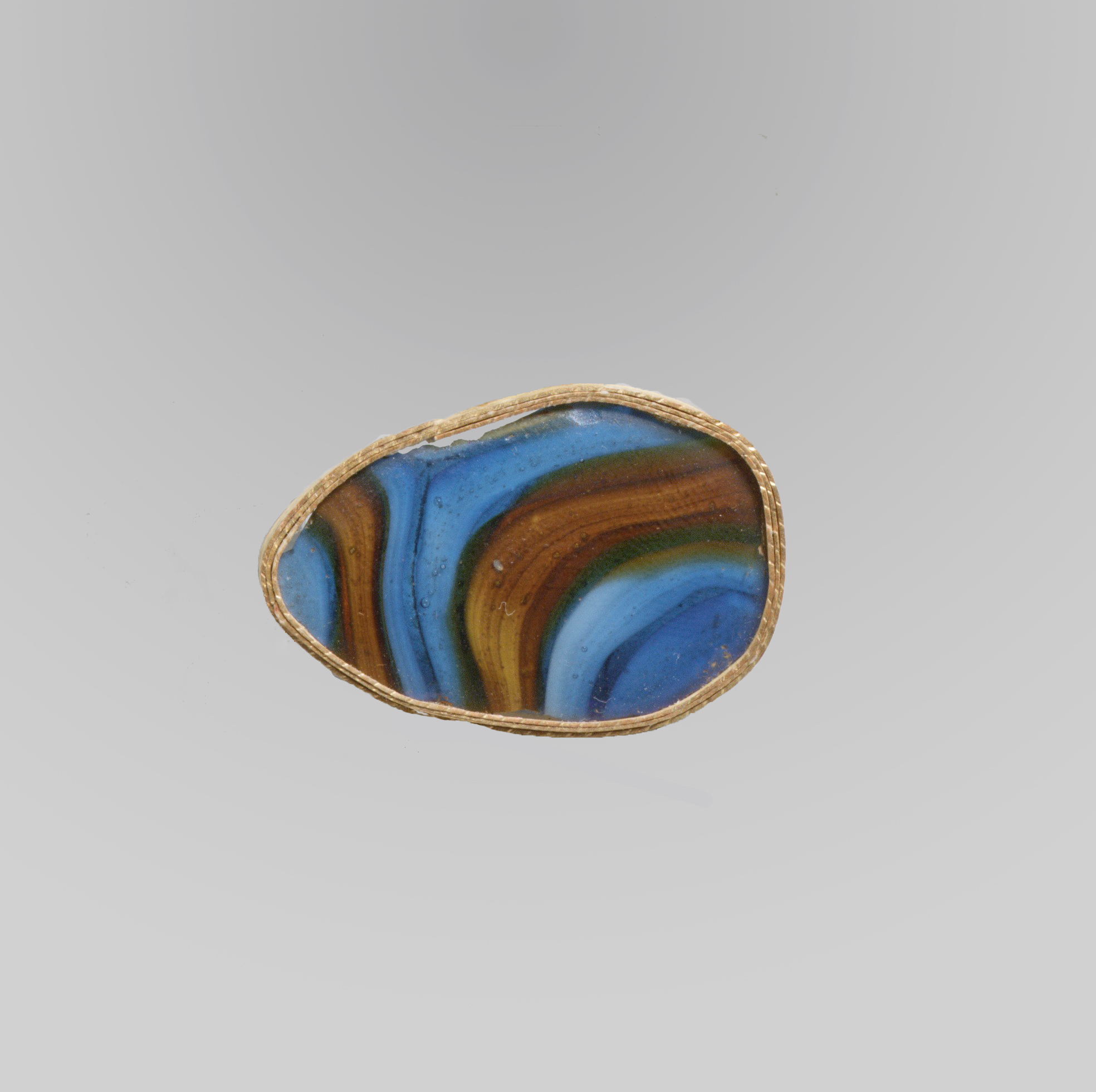 Ancient Polychrome Glass Inlay with Gold Border