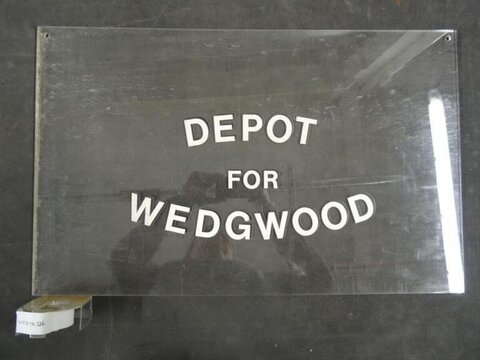 Vintage Wedgwood Depot Glass Sign
