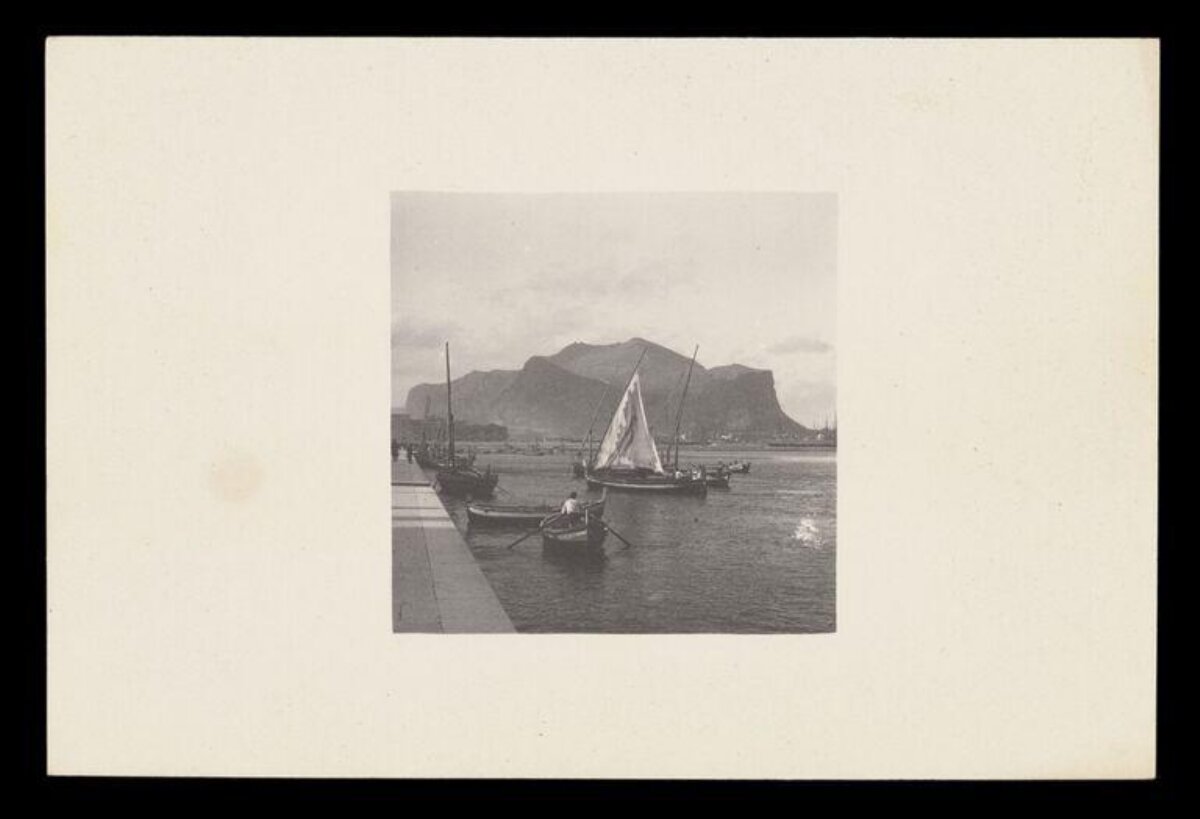 Vintage Black and White Harbor View