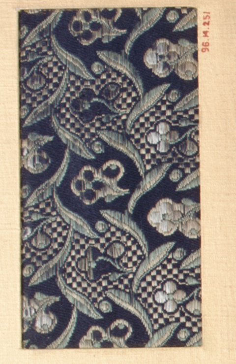 Dark Blue Brocade Floral Textile Pattern