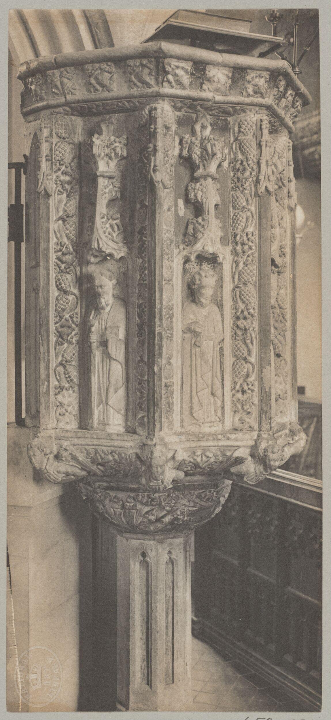 Carved Stone Church Pulpit