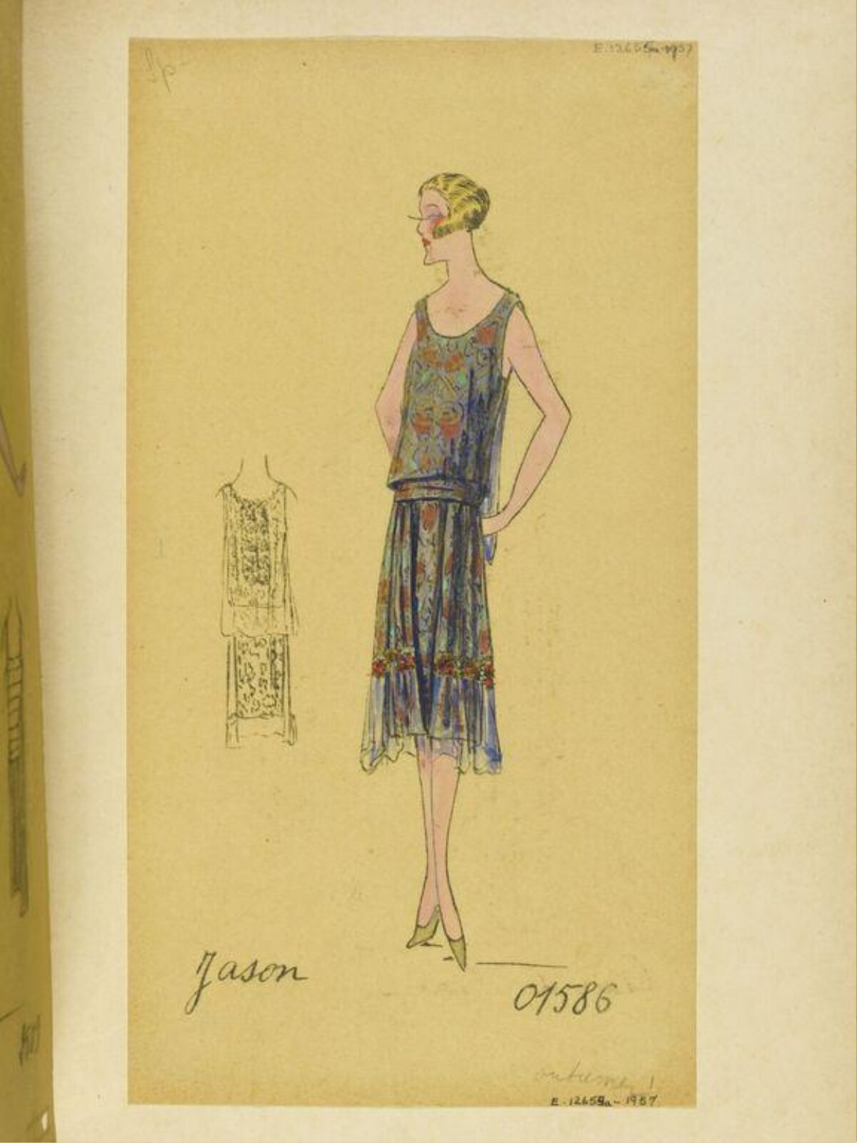1920s Flapper Dress Fashion Sketch