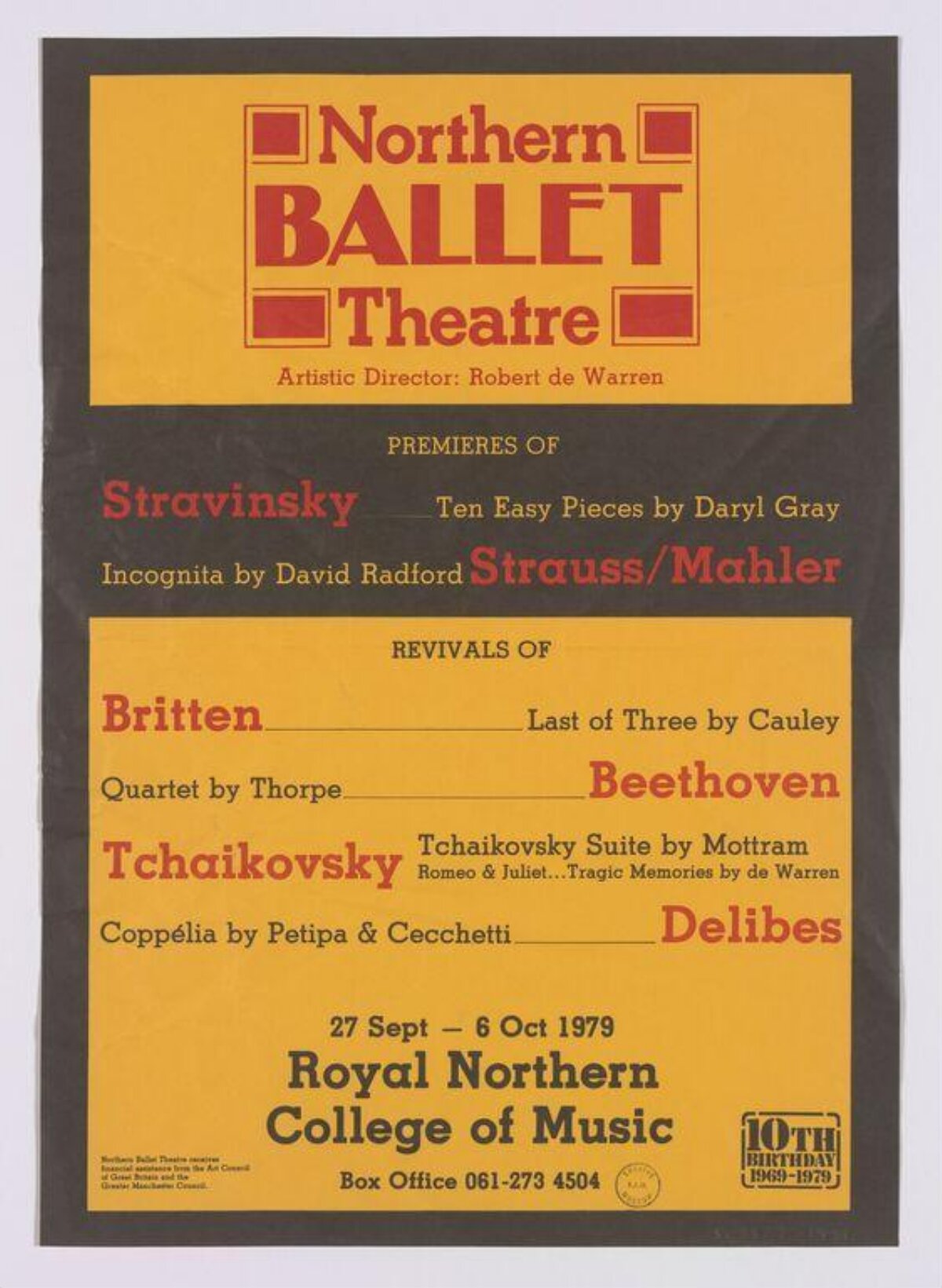 1979 Northern Ballet Theatre Performance Poster