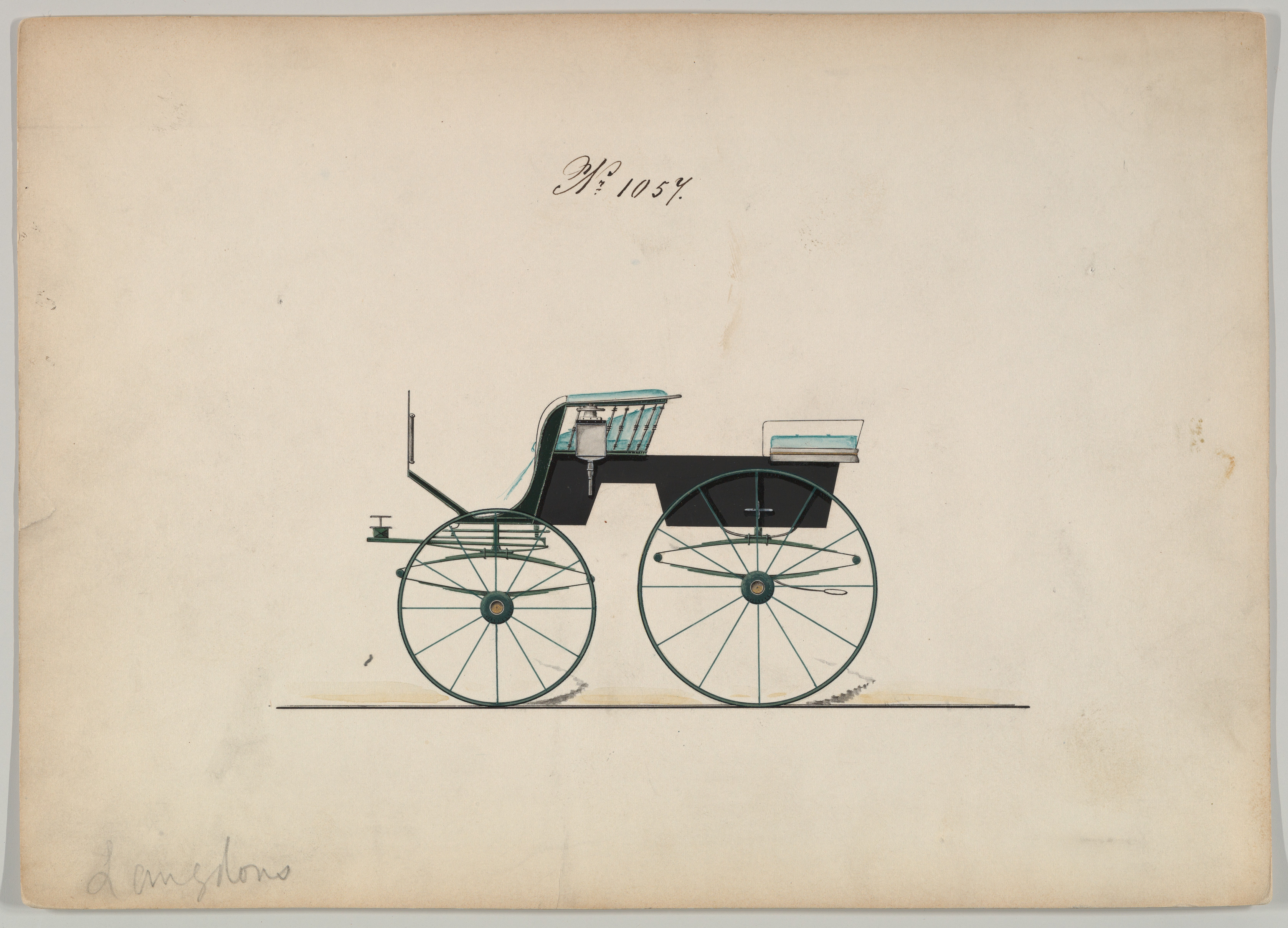 Vintage Horse Carriage Design Drawing