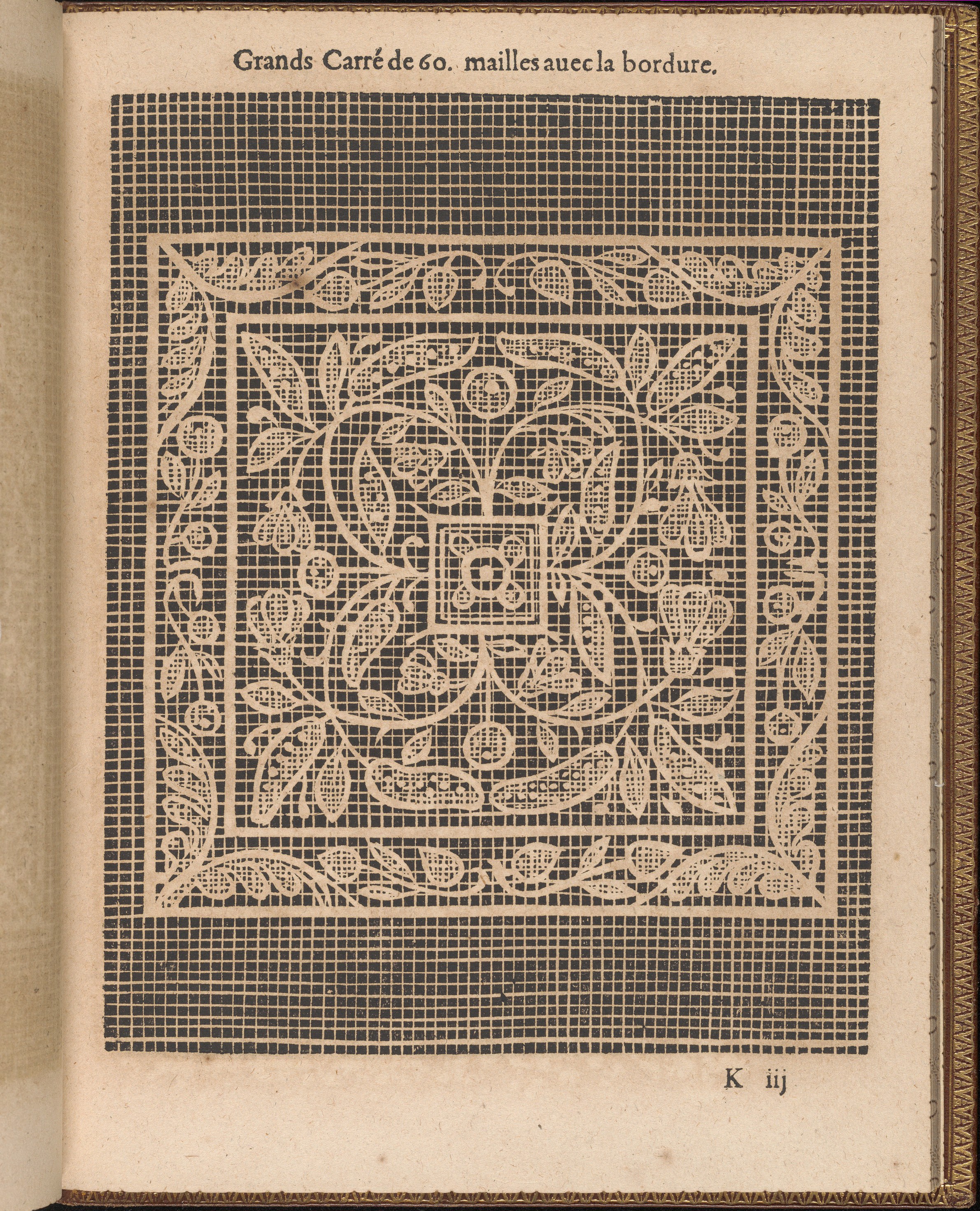 Antique Square Lace Pattern Print