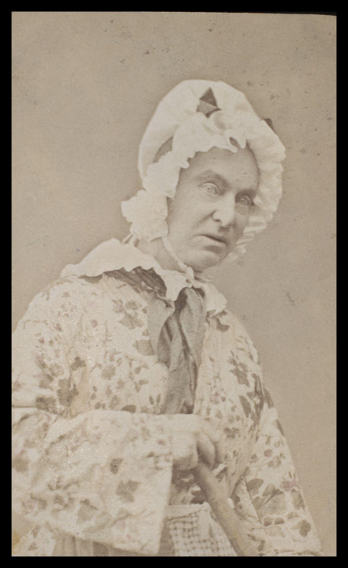Vintage Portrait of Older Woman in Bonnet