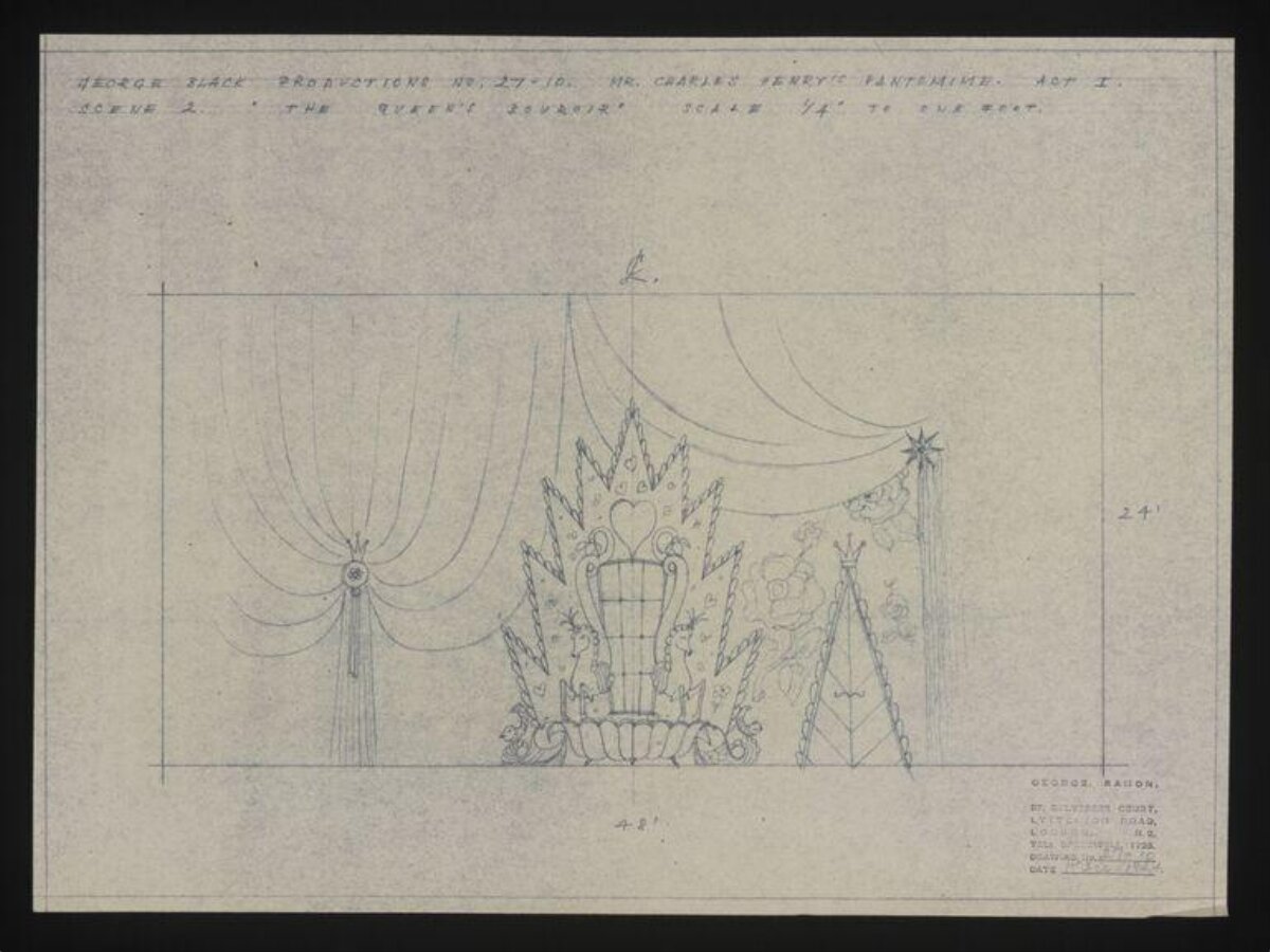 Pantomime Queen's Boudoir Stage Design