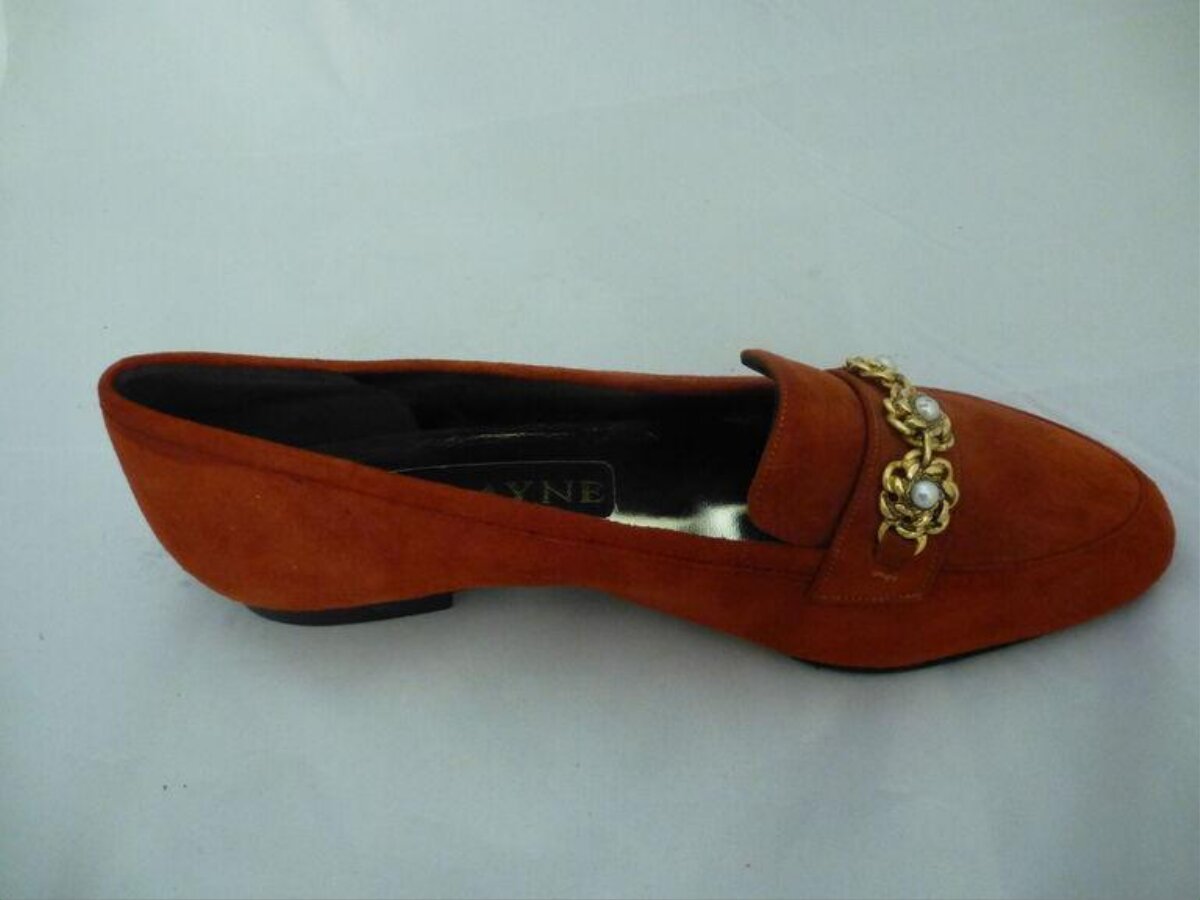 Orange Suede Loafer Shoe
