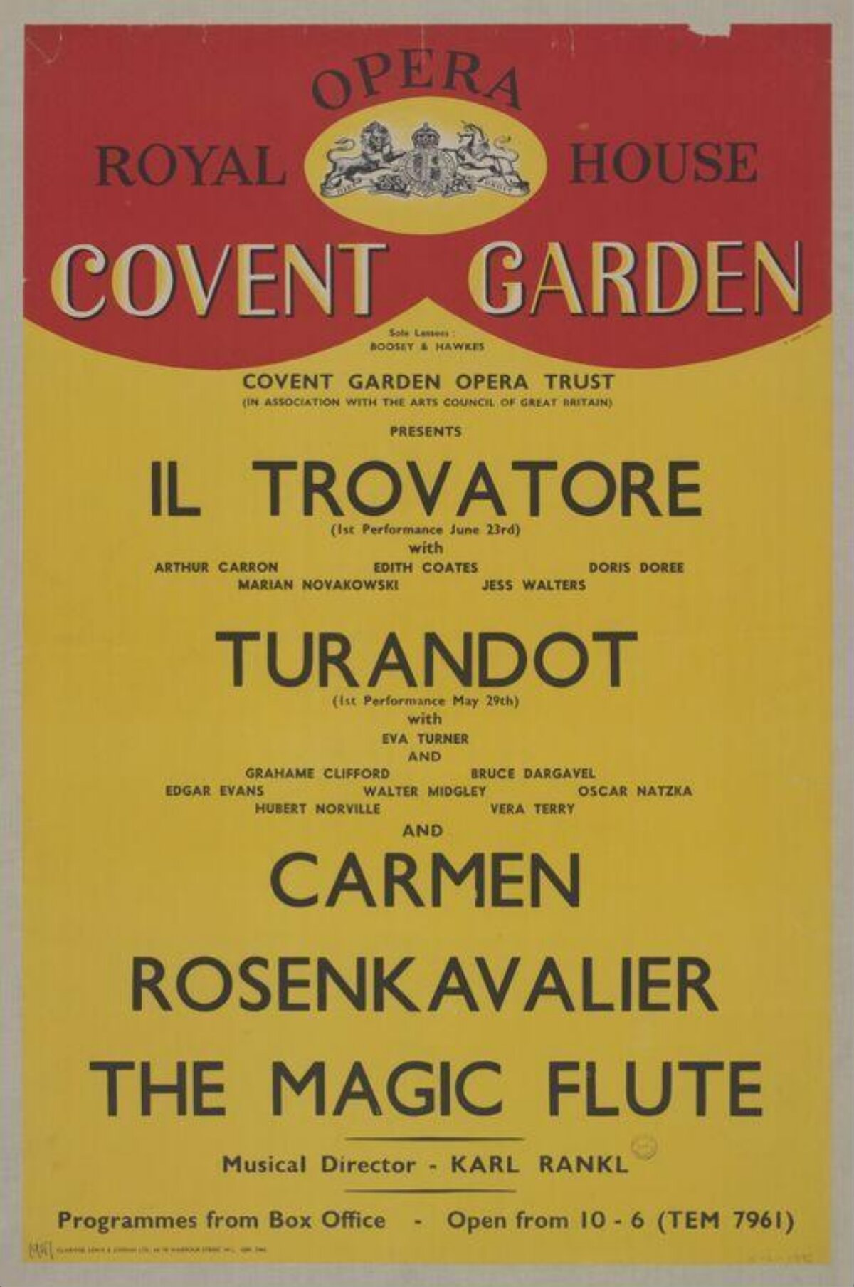 Vintage Covent Garden Opera Poster