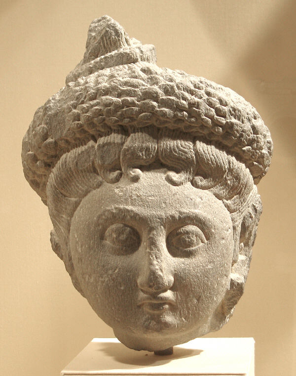 Ancient Stone Carved Female Head Sculpture