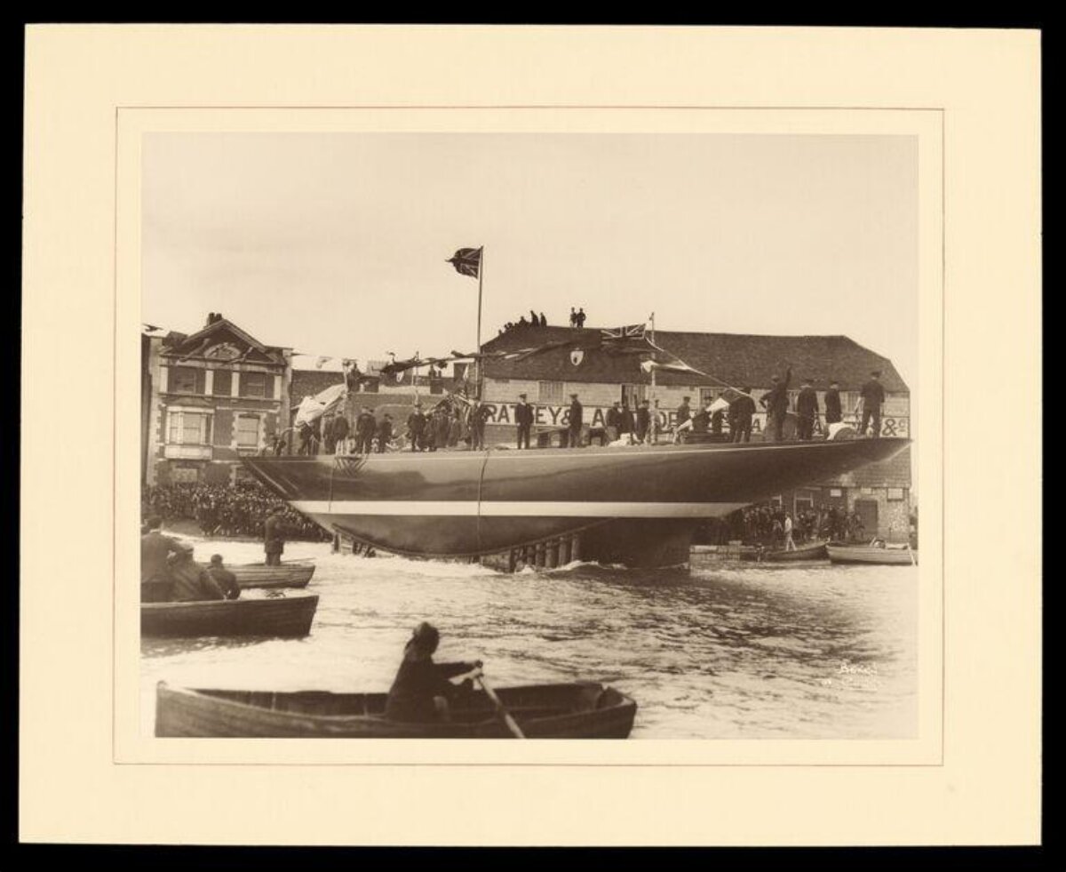 Large Yacht Launch at Harbor Shipyard