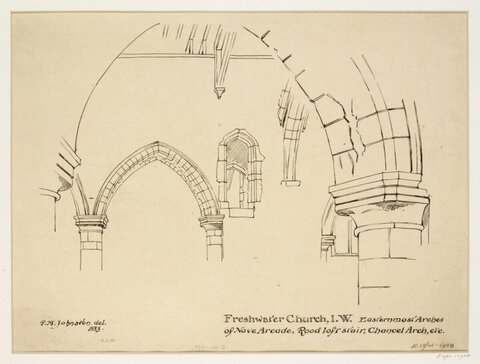Sketch of Freshwater Church Arches
